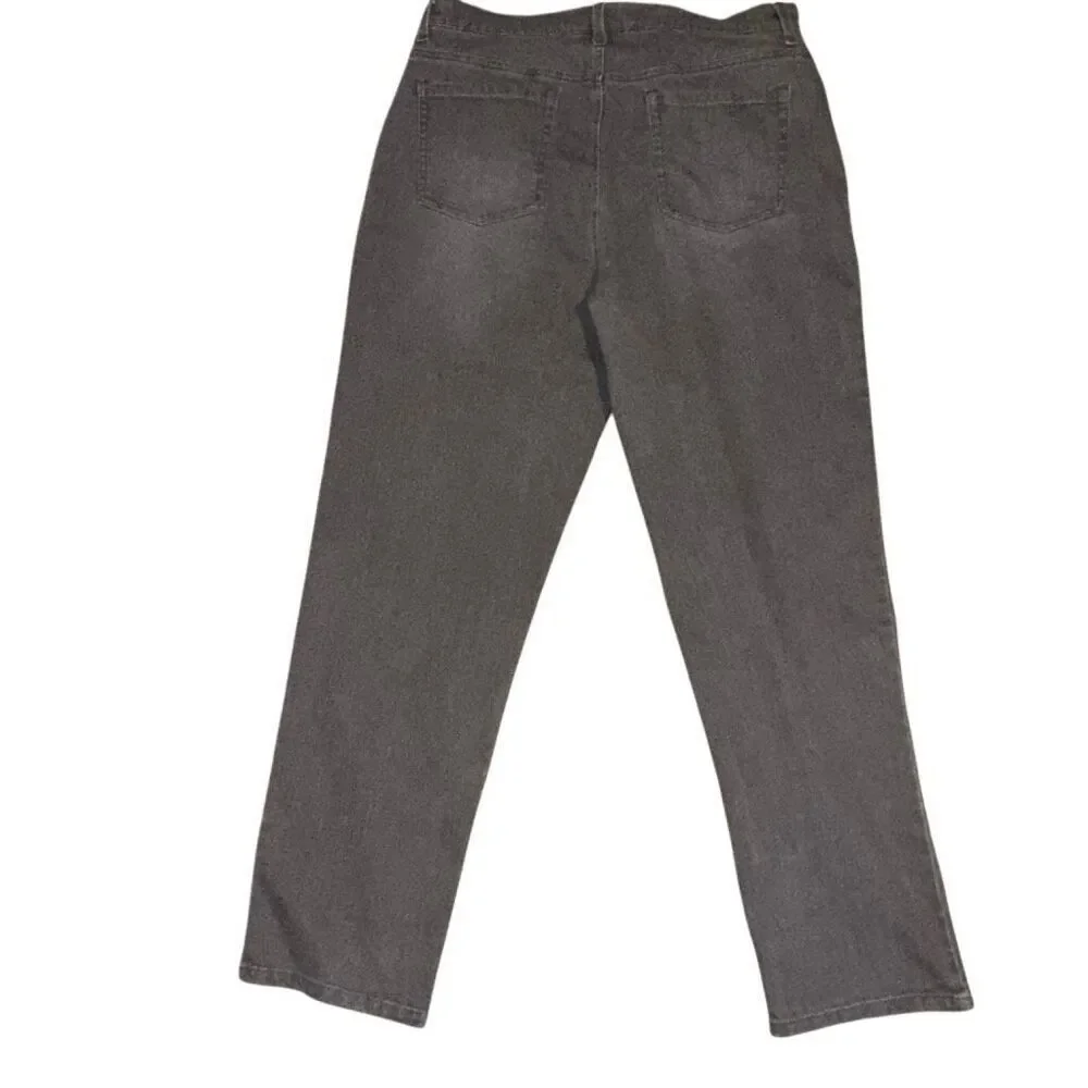 Gloria Vanderbilt Amanda gray denim jeans ladies, size 16